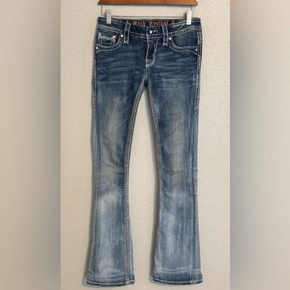 Rock Revival Y2K Aleanor Boot Rhinestone Denim